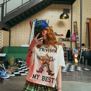 NWOT Dressed In Lala Trying My Best T-shirt Never Worn Only Tried On L/XL